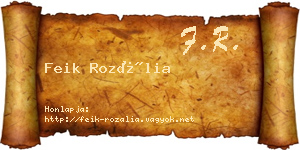 Feik Rozália névjegykártya